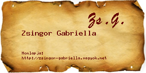Zsingor Gabriella névjegykártya